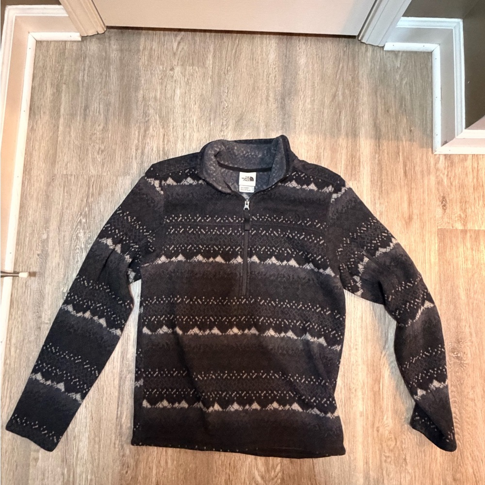 The North Face Men's Charcoal Gray Patterned Quarter-Zip Sweater